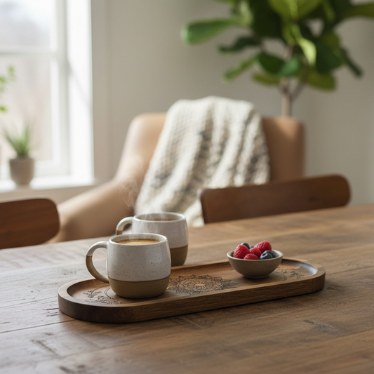 Mandala Moon Phase Acacia Tray