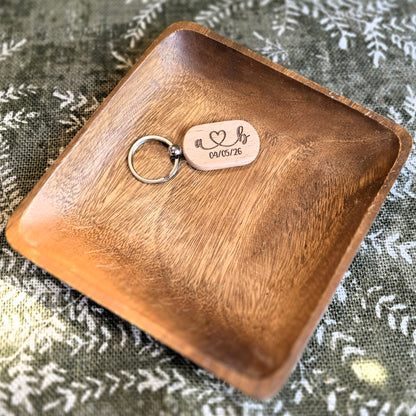 Personalized Beech Wood Keychain