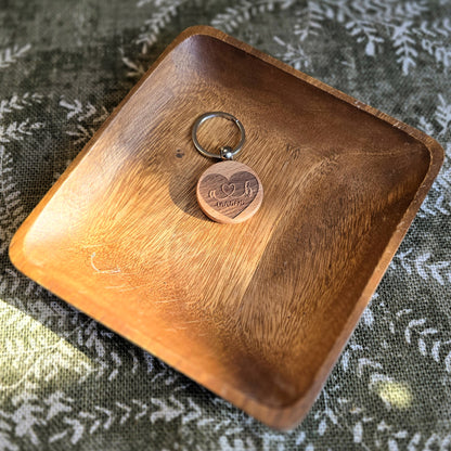 Personalized Beech Wood Keychain