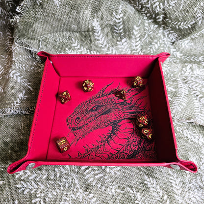 Dragon Leatherette Snap Tray - 9.75x9.75 Dice & Trinket Tray
