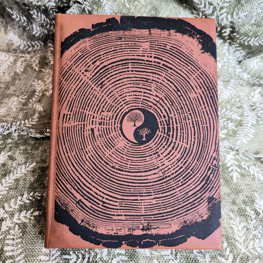 Tree Rings Yin Yang Sketchbook - Brown Leatherette Journal 9.75"x7"