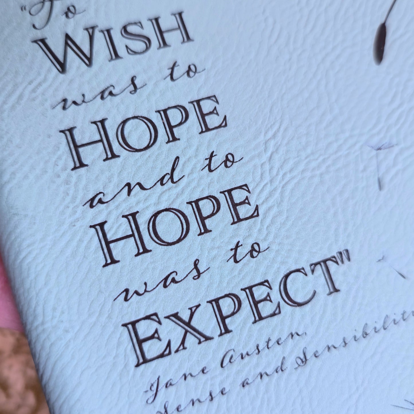 Jane Austen Quote Journal - Light Blue Leatherette