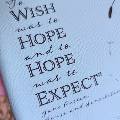 Jane Austen Quote Journal - Light Blue Leatherette