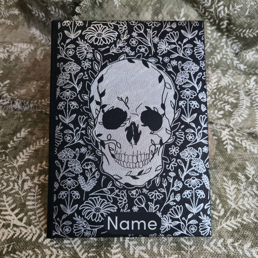 Black Skull & Wildflower Sketchbook - 9.75"x7"