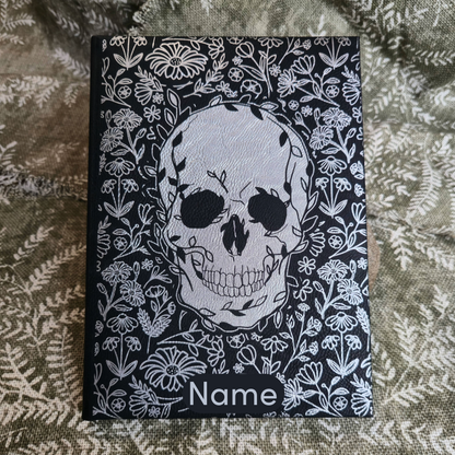 Black Skull & Wildflower Sketchbook - 9.75"x7"