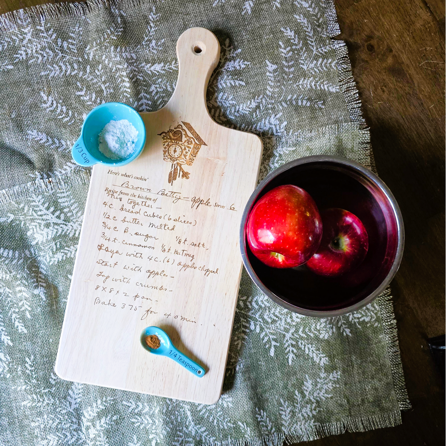 Custom Recipe Cutting Board - Personalized Engraved Rubberwood