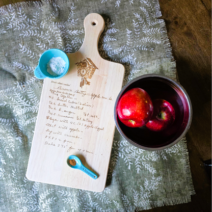 Custom Recipe Cutting Board - Personalized Engraved Rubberwood