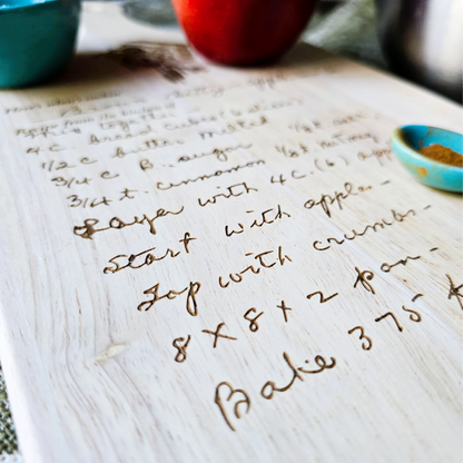 Custom Recipe Cutting Board - Personalized Engraved Rubberwood