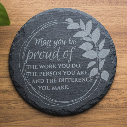 Inspirational Slate Coaster, Set of 4 - 4"